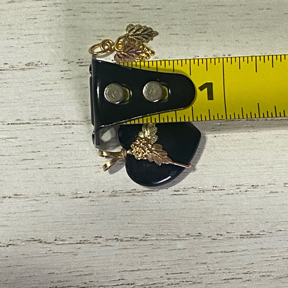 (SOLD) 10k two tone gold onyx pendants - Picture 6 of 6